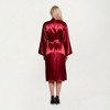 Anna-Kaci Lounge Women's Satin Slip Dress and Long Robe Set with Soft Draped Silhouette and Elegant Flowing Layered Design - 4 of 4