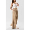 Womens Wide Leg Straight Long Pants Summer Fall Casual Pleated High Waisted Pants Office Work Business Trousers Palazzo Pant - 3 of 4