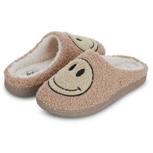 Floopi Women's Smiley Face Fur Lined Clog Slipper - 1 of 4