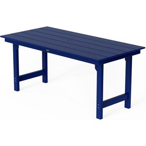 VINGLI 6-Person Outdoor Dining Table, HDPE All-Weather Rectangle Patio Dining Table with Umbrella Hole, Outdoor Patio Table for Garden, Backyard - 1 of 4