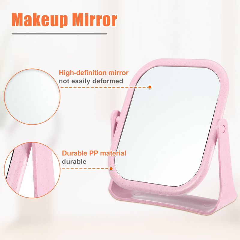 Unique Bargains Plastic Double Sided 360° Rotating Makeup Mirror 1 Pc, 5 of 7