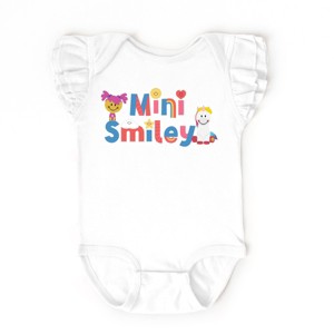 The Juniper Shop Mini Smiley Icons Unicorn Flutter Sleeve Bodysuit - 1 of 4