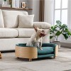 Bulldog Large Dog Beds With Removable Washable Cover, Velvet Cushion With Solid Wood legs and Bent Wood Back-The Pop Home - 2 of 4