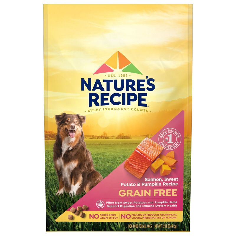 Nature's Recipe Grain Free Salmon, Sweet Potato & Pumpkin Recipe Dry Dog Food, 1 of 12