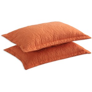 Marcielo 2 Pcs Embroidered Decorative Pillow Shams Set King Size - 1 of 4