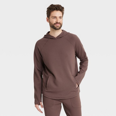 Men's Heavy Waffle Hooded Sweatshirt - All In Motion™ Brown S : Target