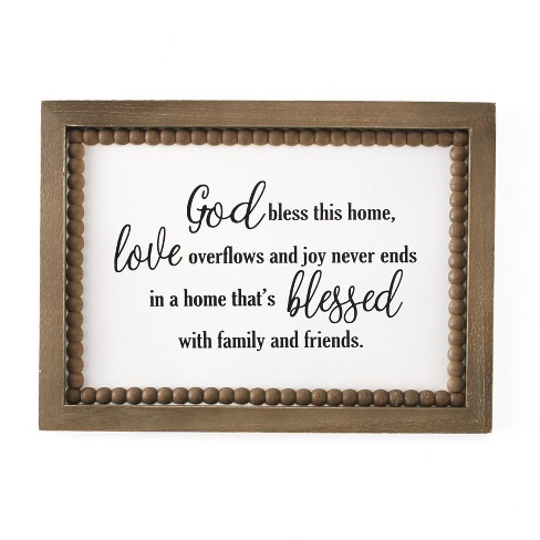 Lakeside God Bless This Home Religious Sentiment Bead Frame Wall Sign - image 1 of 3