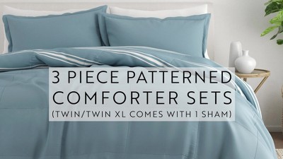 Full Gray Microfiber Reversible Down Alternative Comforter Set