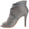 Journee Collection Womens Samara Back Heel Zip Peep Toe Stiletto Booties - 2 of 4