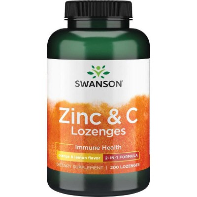 Swanson Vitamin C Zinc & C Lozenge - Orange & Lemon Flavor 200ct.