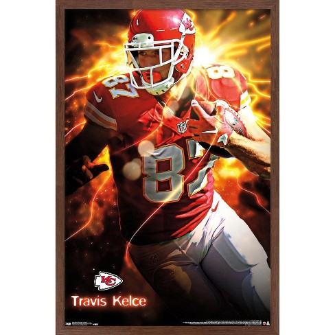 Trends International Nfl Kansas City Chiefs - Travis Kelce 16 Framed Wall  Poster Prints Mahogany Framed Version 14.725 X 22.375 : Target