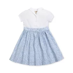 Hope & Henry Girls' Short Sleeve Button Front Tea Dress, Kids