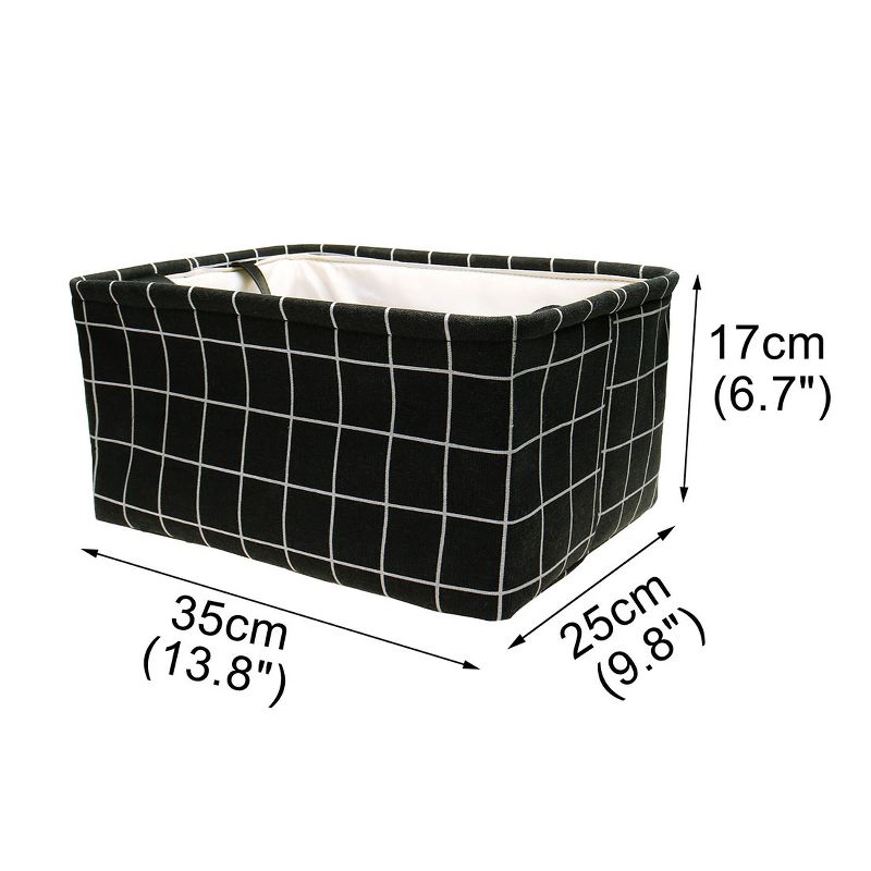 Unique Bargains Foldable Baskets Canvas Fabric Cube Container with Rope Handles Storage Bins, 4 of 7