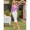 INSPIRE CHIC Women's Floral Lace Evening 3/4 Sleeves Formal Elegant Bolero Cardigan - 4 of 4