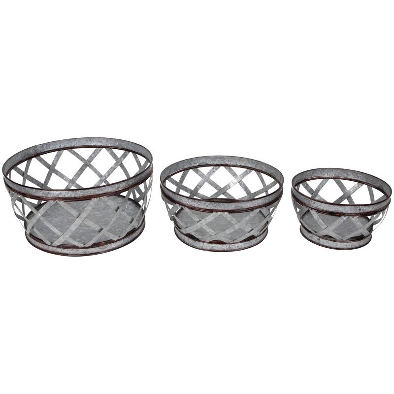 Northlight Set of 3 Metal Woven Nesting Baskets 12.5", 4 of 9
