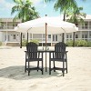 2-Person Bar Height Adirondack Chair Set with Table, Matte Black HDPE Outdoor Seating for Patio or Deck - 4 of 4