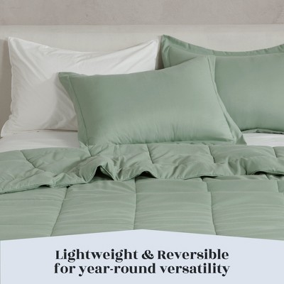 Sage Twin Reversible Down Alternative Microfiber Comforter Set