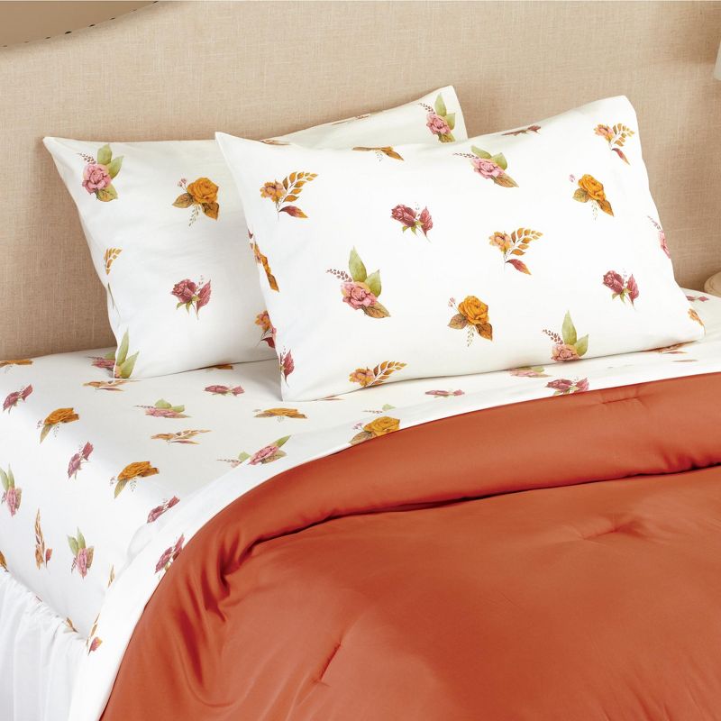 Collections Etc Fall Floral Sheet Set, 2 of 5