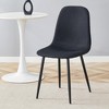 MAYEERTY Set of 4 Luxury Simple Dining Chairs - Black Linen-Cotton, Black Metal Legs, Fits Diverse Decor - 2 of 4