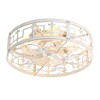 Airsurfer 20" Flush Mount Ceiling Fan with LED Light, Distressed White & Gold with Brushed White Blades, 7-Blade, Remote Included - 2 of 4