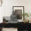 LuxenHome 17" H Gray MgO Meditating Buddha Garden Outdoor Statue - 3 of 4