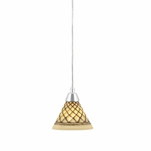 Toltec Lighting Any 1 - Light Pendant in  Chrome with 7" Chocolate Icing Shade - 1 of 1