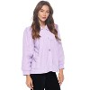 Casual Nights Women's Button Front Jacquard Terry Fleece Sleep Bed Jacket Top with Pockets - 2 of 4