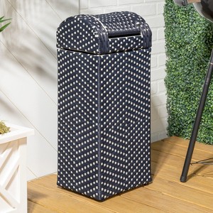 happimess Darla All-Weather Wicker/Metal Swing Top Hideaway Outdoor Trash Can - 1 of 4