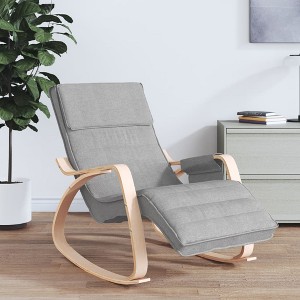vidaXL Rocking Chair Light Gray Fabric - 1 of 4