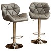 PAGED Bar Height Stools Set of 2, Adjustable Faux Leather Swivel Counter Stool, Dining Chair with Diamond Tufted Seat for Bar, Kitchen - 3 of 4