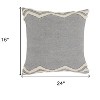 HomeRoots 16" X 24" Gray Chevron Cotton Lumbar Throw Pillow - 3 of 4