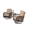 VisioGear 3 Pieces Patio Swivel Rocker Seating Sets with Thickened Cushions and Glass Coffee Table for Backyard, Khaki, 25.1"*28.76"*33.8" - 4 of 4