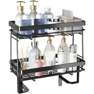 Over The Toilet Storage Shelf, No Drilling 1-Tier Bathroom Organizer Rack, Steel Above Toilet Organizer with Mesh Design, Space Saving Toilet Storage - 1 of 4
