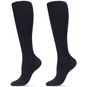 MeMoi Swiss Dot Cotton Blend 15-20mmHg Graduated Compression Socks 2 Pack - 1 of 3