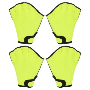Unique Bargains Swimming Diving Training Resistance Webbed Aquatic Fins 2 Pairs - 1 of 4