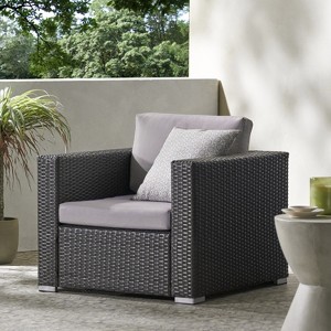 Christopher Knight Home Santa Rosa Outdoor Wicker Club Chair with Cushions - 1 of 4