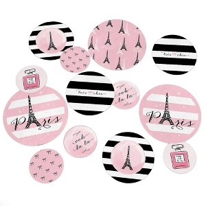 Big Dot of Happiness Paris, Ooh La La - Paris Themed Baby Shower or Birthday Party Giant Circle Confetti - Party Decorations - Large Confetti 27 Count - 1 of 4