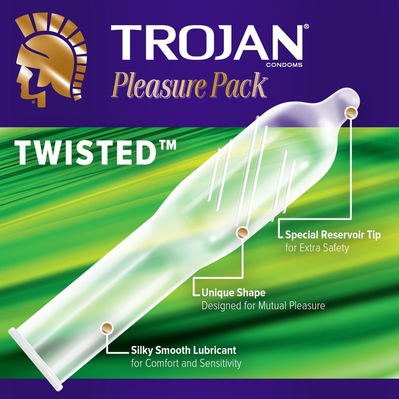 Trojan Pleasure Pack Lubricated Condoms, 4 of 14