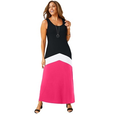 Jessica London Women's Plus Size Stretch Knit Tank Maxi Dress