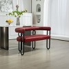 Modern Upholstered Faux Leather Fabric Loveseat 2 Seater Sofa Couch,Living Room,Office Sofa Couch Furniture,2 seater Bench-Cuddlewood - 2 of 4