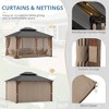 Arceso Hardtop Gazebos, Aluminum Frame Permanent Pavilion with Curtains and Netting, Double Galvanized Steel Roof Gazebo Outdoor, Metal Gazebo Canopy - 4 of 4