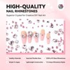 Saviland K9 Crystal Rhinestones Kit - 355PCS Holographic Pink Nail Gems with 12 Mixed Shapes for Professional Nail Art (Heart/Round Styles) - 2 of 4