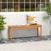 Tangkula 2PCS 47" Long Patio Dining Bench w/ Slatted Seat Backless Wooden Picnic Bench - 4 of 4