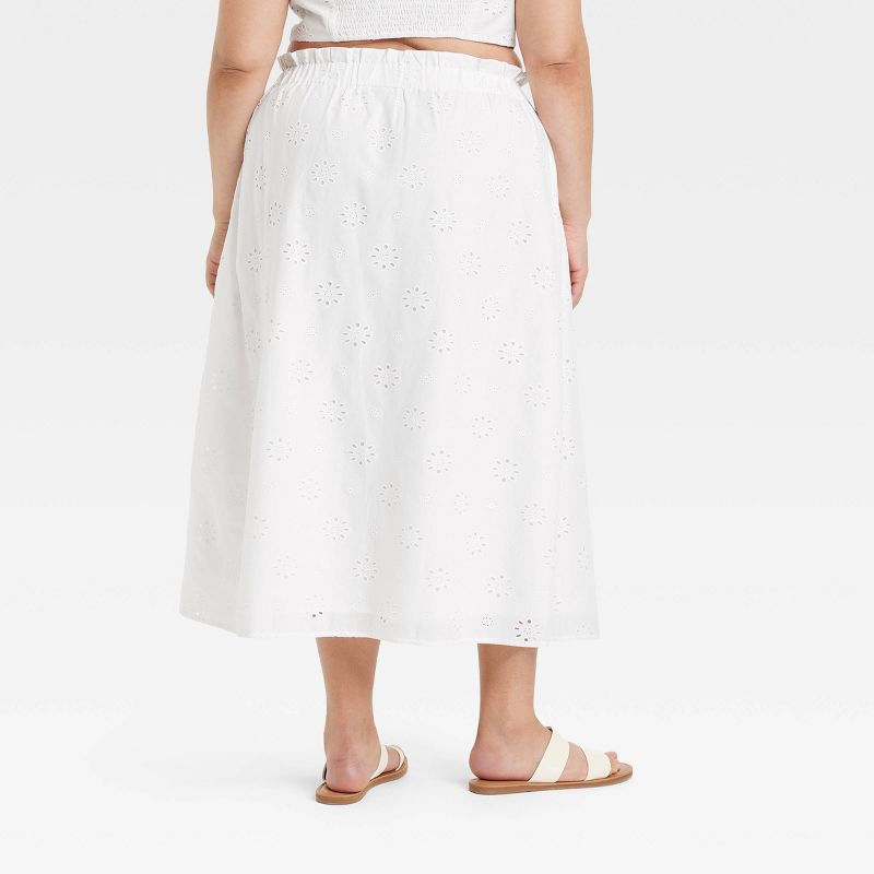 Women's Eyelet Maxi Skirt - Universal Thread™ White, 3 of 11