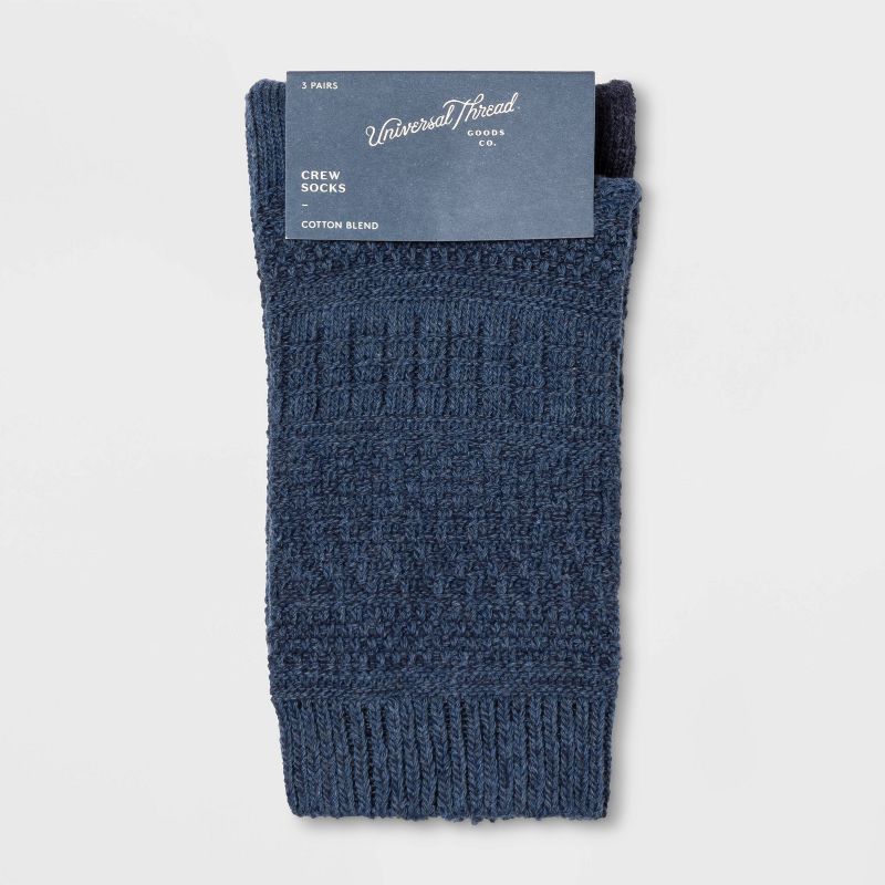 Women's 3pk Textured Crew Socks - Universal Thread&#153; 4-10, 2 of 6