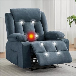 TackView Massage Rocker Recliner Sofa with Heat & Vibration – Ergonomic Rocking Sofa with 2 Side Pockets & 2 Cup Holders - 1 of 4