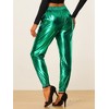 INSPIRE CHIC Women's Metallic Shiny Sparkle Elastic Waist Pants - 4 of 4