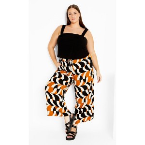 Women's Plus Size Mystic Print Pant - black | CITY CHIC - 1 of 4