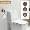 Unique Bargains Stainless Steel Wall Mounted Roll Holder with Marble Shelf 1 Set - 3 of 4