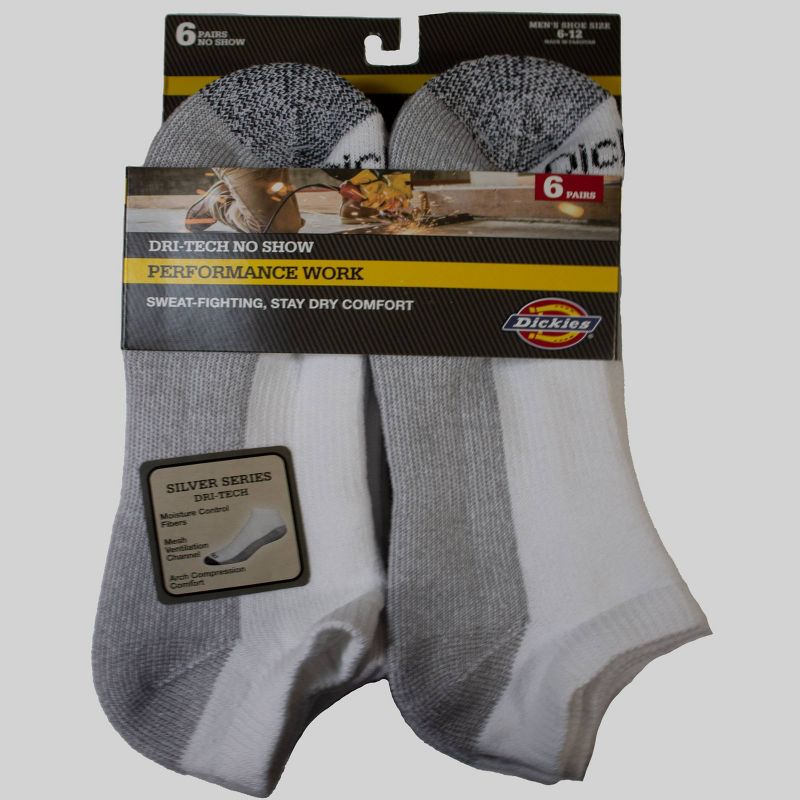 Dickies Dri-Tech Moisture Control Casual Socks 6pk - White 6-12, 3 of 9